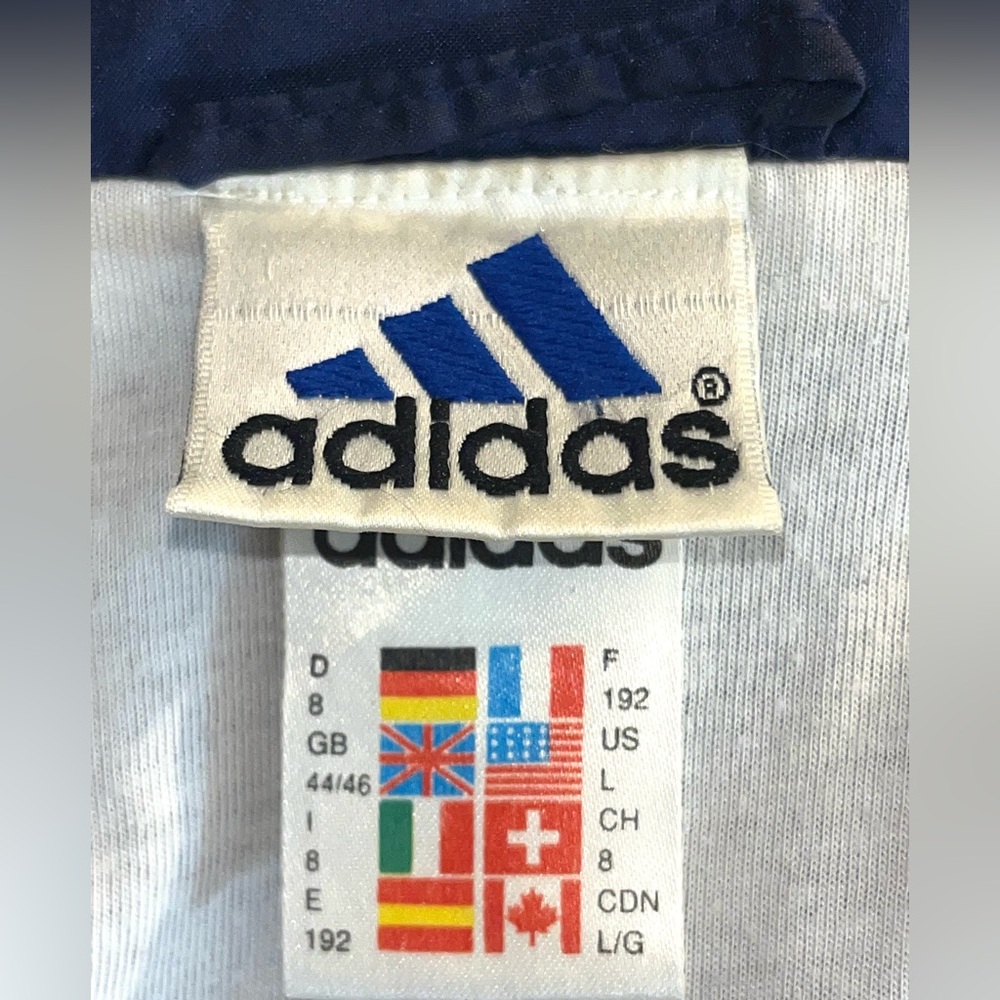 Vintage Adidas  windbreaker Jacket Blue Size L. P2P 25” Sleeves  Length 27” - Picture 3 of 6
